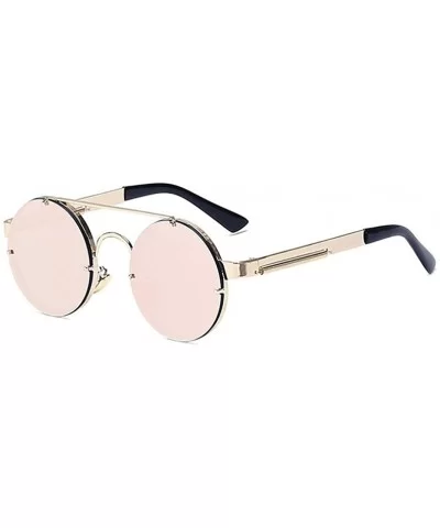 Steam Punk Sunglasses Retro Round Sunglasses - C2 - CA183MZ3QUX $24.52 Oval