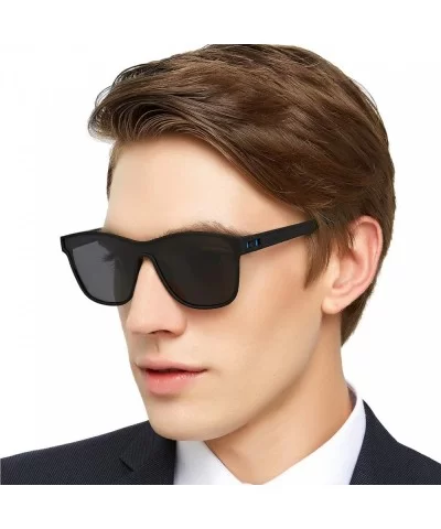 Polarized Sunglasses for Men UV Protection Square Frame for Driving Fishing - Blue - CI18WRTIA5S $15.05 Oversized