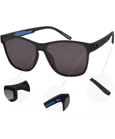 Polarized Sunglasses for Men UV Protection Square Frame for Driving Fishing - Blue - CI18WRTIA5S $15.05 Oversized