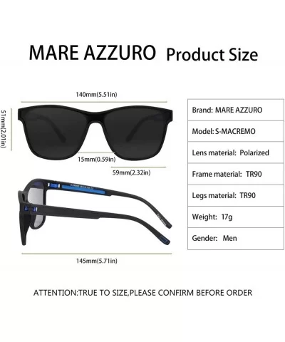 Polarized Sunglasses for Men UV Protection Square Frame for Driving Fishing - Blue - CI18WRTIA5S $15.05 Oversized