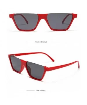 Sunglasses for Women Men Retro Cateye Plastic Frame UV400 Protection Flat Lens Fashion Eyewear - Red - C918OQEMYTI $6.11 Square