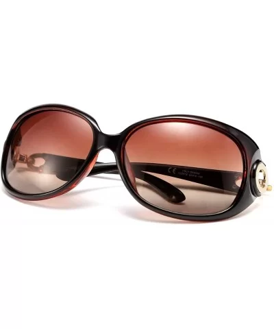 Retro Polarized Sunglasses Fashion design Elegant Eyewear for Women B2591 - 04 Brown Frame Brown Lenses - C9196Z3M0Y8 $8.26 G...