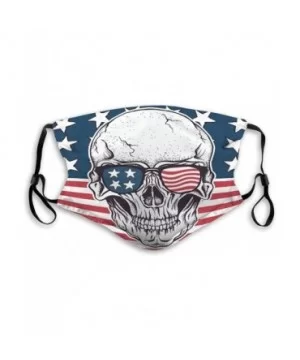 Adjustable and Replaceable Outdoor Shield American Skull in Sunglasses on USA Flag Half Face Shield - C5199XCSCLZ $11.73 Shield