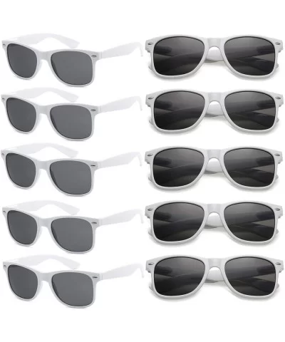 Wholesale Sunglasses Bulk for Adults Party Favors Retro Classic Shades 10 Pack - White - C018RLCTWDW $15.58 Wayfarer