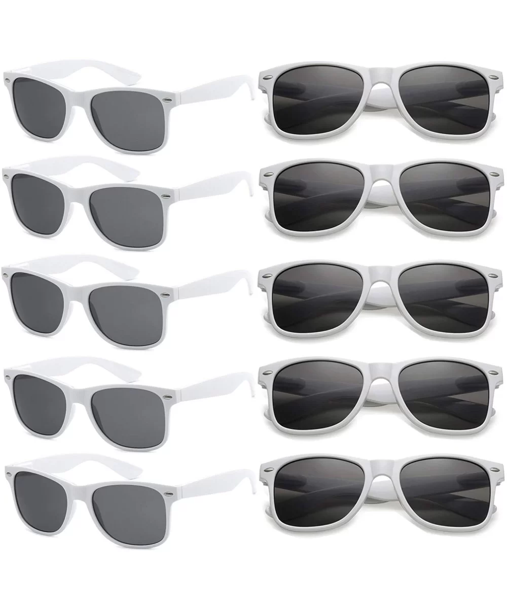 Wholesale Sunglasses Bulk for Adults Party Favors Retro Classic Shades 10 Pack - White - C018RLCTWDW $15.58 Wayfarer