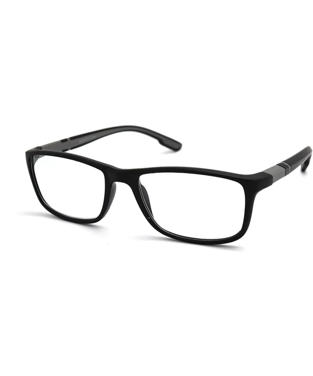 Soft Matte Black w/ 2 Tone Reading Glasses Spring Hinge 0.74 Oz - Z1 Matte Black Matte Grey - CN18SAQ3U49 $15.10 Rectangular