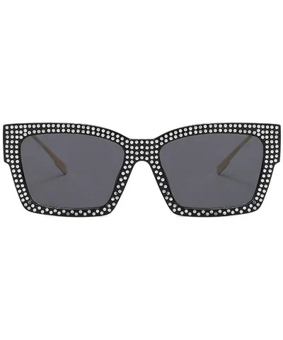 Designer Sunglasses Vintage Oversized Diamond - Black - CR18AISZG26 $10.82 Square