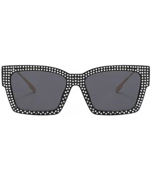 Designer Sunglasses Vintage Oversized Diamond - Black - CR18AISZG26 $10.82 Square