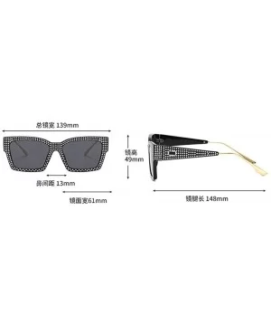 Designer Sunglasses Vintage Oversized Diamond - Black - CR18AISZG26 $10.82 Square