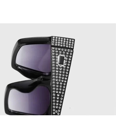 Designer Sunglasses Vintage Oversized Diamond - Black - CR18AISZG26 $10.82 Square