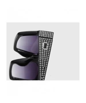 Designer Sunglasses Vintage Oversized Diamond - Black - CR18AISZG26 $10.82 Square