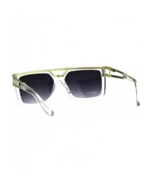 Mens Designer Fashion Sunglasses Flat Metal Top Square Rectangular Shades - Gold Clear (Smoke) - C018DZ07DK4 $9.17 Rectangular