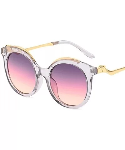 Women Vintage Cat Eye Sunglasses Fashion Gradient Blue Pink Shades Round Sun Glasses Female Ladies UV400 - CF19037GGSX $8.10 ...