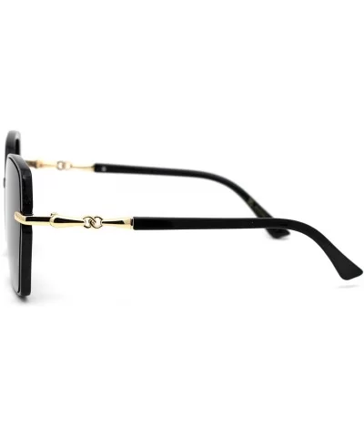 Womens Designer Chic Luxury Metal Jewel Arm Butterfly Sunglasses - Black Gold Smoke - CM18XK80N4R $8.57 Butterfly