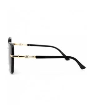 Womens Designer Chic Luxury Metal Jewel Arm Butterfly Sunglasses - Black Gold Smoke - CM18XK80N4R $8.57 Butterfly