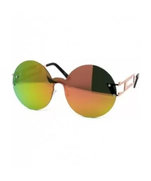 Color Mirror Round Shield Retro Circle Lens Hippie Sunglasses - Pink - CQ185R63NII $7.62 Round