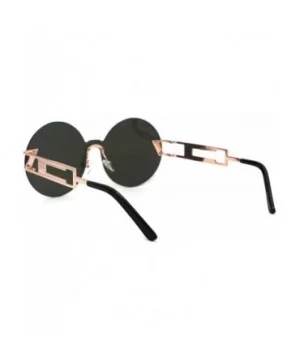 Color Mirror Round Shield Retro Circle Lens Hippie Sunglasses - Pink - CQ185R63NII $7.62 Round