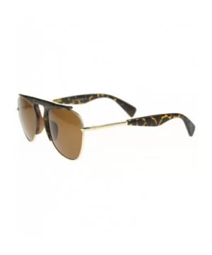 Modern Oversize Semi-Rimless Frame Teardrop Lens Aviator Sunglasses 57mm - Tortoise-gold / Brown - CT12I21RG25 $8.14 Rimless