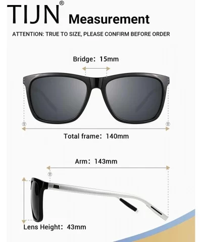 Polarized Sunglasses for Women Men Driving Rectangular Aluminum Sun Glasses UV 400 Protection - CZ18SZ7HIWA $11.82 Rectangular