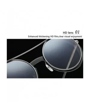 Mens Womens Sunglasses Retro Round Flip Cover Star Glasses UV Protection - Silver - CS18G848634 $6.27 Wayfarer