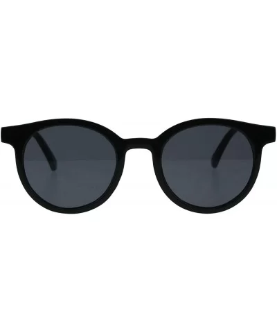 Designer Fashion Sunglasses Round Horn Rim Unisex Shades UV 400 - Black - C818HSHYAYS $9.25 Round