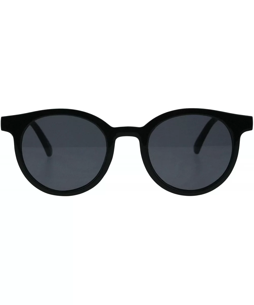 Designer Fashion Sunglasses Round Horn Rim Unisex Shades UV 400 - Black - C818HSHYAYS $9.25 Round