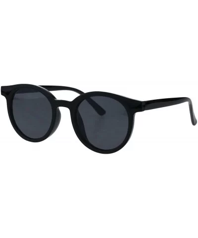 Designer Fashion Sunglasses Round Horn Rim Unisex Shades UV 400 - Black - C818HSHYAYS $9.25 Round