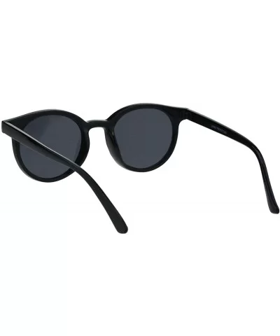 Designer Fashion Sunglasses Round Horn Rim Unisex Shades UV 400 - Black - C818HSHYAYS $9.25 Round