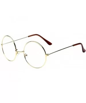 Light Blocking Glasses Fashion Oval Clear Lens Glasses Vintage Nerd Metal Glasses Frame - Gold - CH18SAKS6TT $7.55 Sport