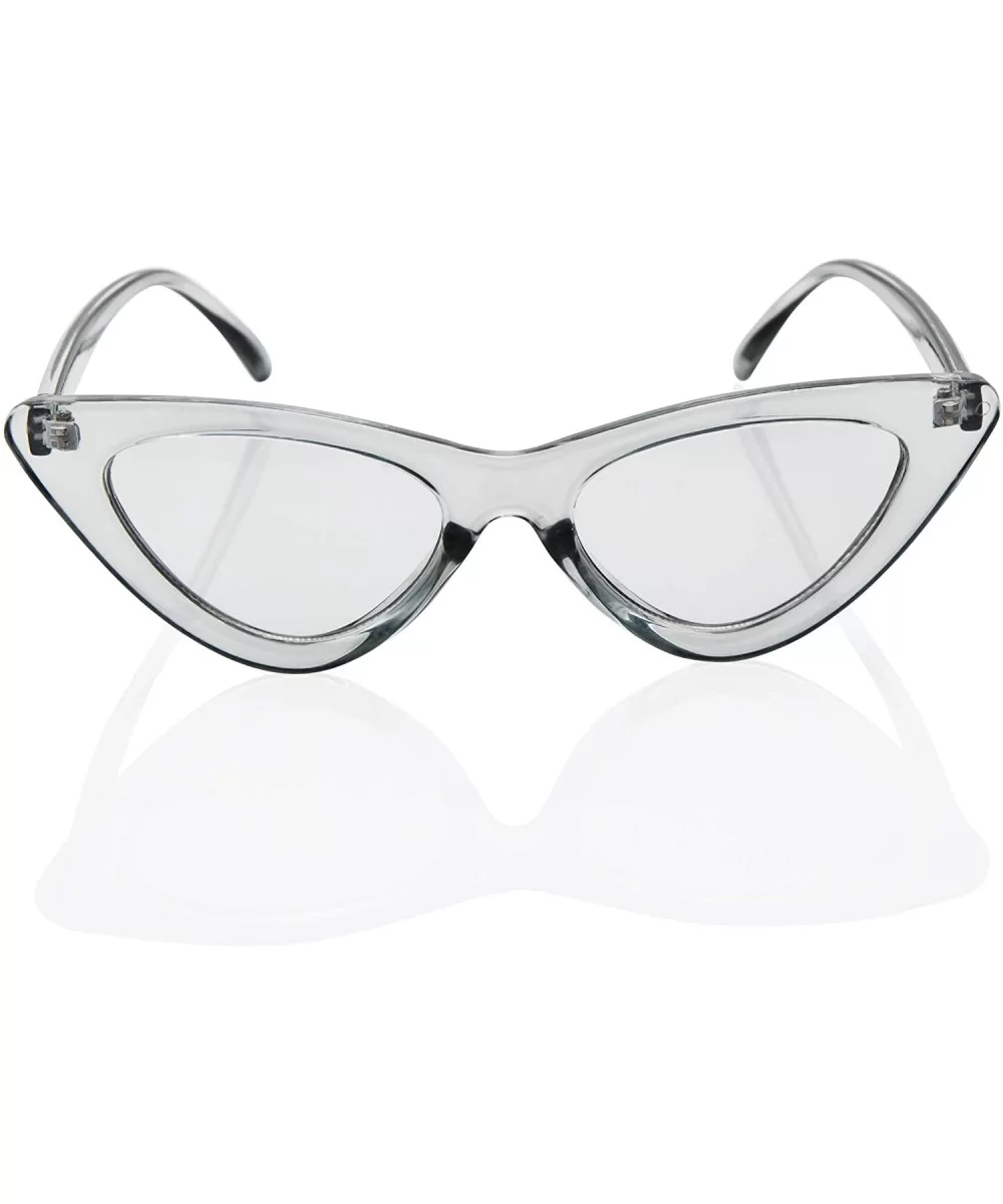 Cat Eye 1990's Retro Style Color Tone Lens for Women IL1003 - Crystal Grey - CC18KE490UR $7.45 Cat Eye