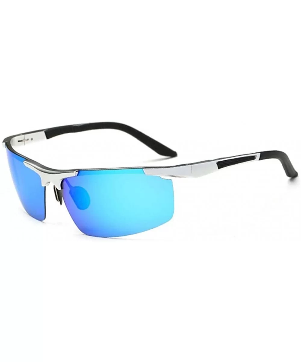 Polaris outdoor polarized sunglasses men's color sunglasses riding glasses - Silver Box - CY183NUXE6Y $23.28 Goggle