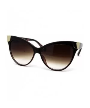 Womens Diva Metal Devil Horn Tip Cat Eye Designer Sunglasses - Brown - C012EA42VWR $5.92 Cat Eye