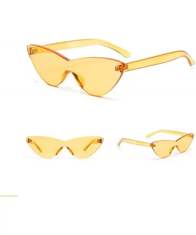 Fashion Frameless Sunglasses Vintage glasses - Yellow - CY18SSOEHQQ $10.14 Rectangular