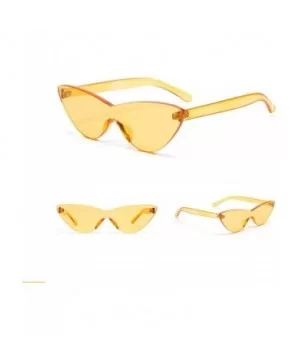 Fashion Frameless Sunglasses Vintage glasses - Yellow - CY18SSOEHQQ $10.14 Rectangular