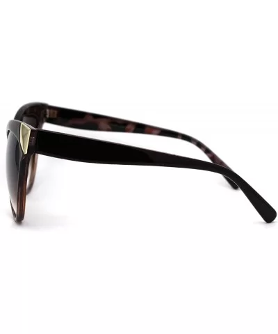 Womens Diva Metal Devil Horn Tip Cat Eye Designer Sunglasses - Brown - C012EA42VWR $5.92 Cat Eye