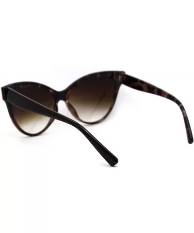 Womens Diva Metal Devil Horn Tip Cat Eye Designer Sunglasses - Brown - C012EA42VWR $5.92 Cat Eye