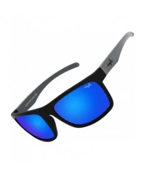 Polarized Sunglasses for Men Fishing Driving Running Mirrored Glasses UV400 Protectiont - Black/Grey+blue Lens - C318NELQUS6 ...