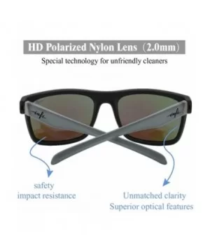 Polarized Sunglasses for Men Fishing Driving Running Mirrored Glasses UV400 Protectiont - Black/Grey+blue Lens - C318NELQUS6 ...