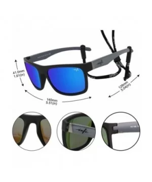 Polarized Sunglasses for Men Fishing Driving Running Mirrored Glasses UV400 Protectiont - Black/Grey+blue Lens - C318NELQUS6 ...