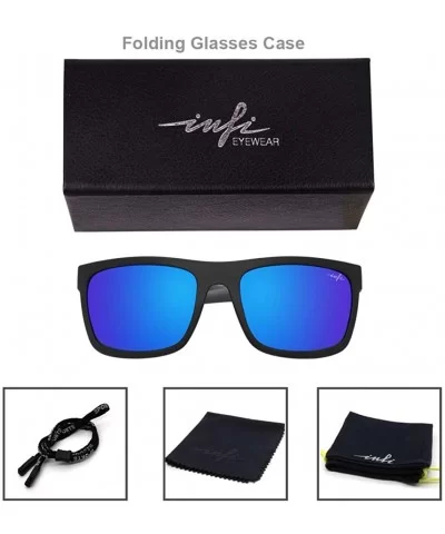 Polarized Sunglasses for Men Fishing Driving Running Mirrored Glasses UV400 Protectiont - Black/Grey+blue Lens - C318NELQUS6 ...