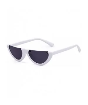 Semi Rimeless Sunglasses Half Round Vintage Retro Clout Goggles - White - CV188HMS249 $6.89 Semi-rimless