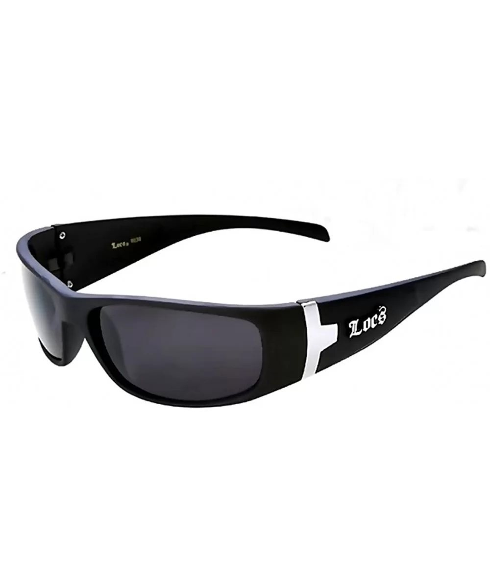 Sunglasses Hardcore Black Wraparound OG Shades Chrome Logo Inlay - C311N04II0J $7.09 Wrap