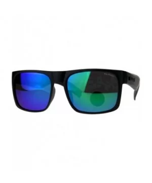 Polarized Lens Kush Sunglasses Mens Black Rectangular Frame Mirror Lens - Matte Black (Teal Mirror) - CL18L4XHW4S $9.73 Recta...