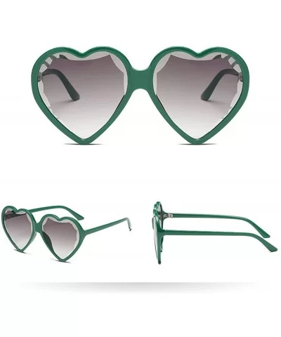 Women Man Fashion Vintage Heart Shape Big Frame Sunglasses Eyewear - D - CE18Q2Q70KO $7.54 Rimless