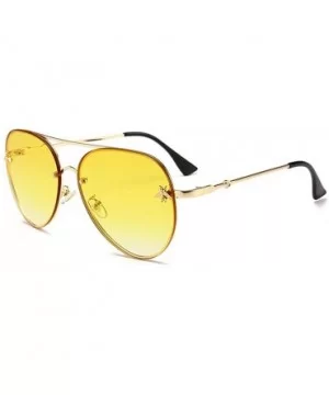 Personality Sunglasses With Rimless Ocean Sunglasses Large Frame Glasses - C5 Gold Frame Yellow - C218TKL8TLT $6.06 Goggle