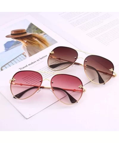 Personality Sunglasses With Rimless Ocean Sunglasses Large Frame Glasses - C5 Gold Frame Yellow - C218TKL8TLT $6.06 Goggle