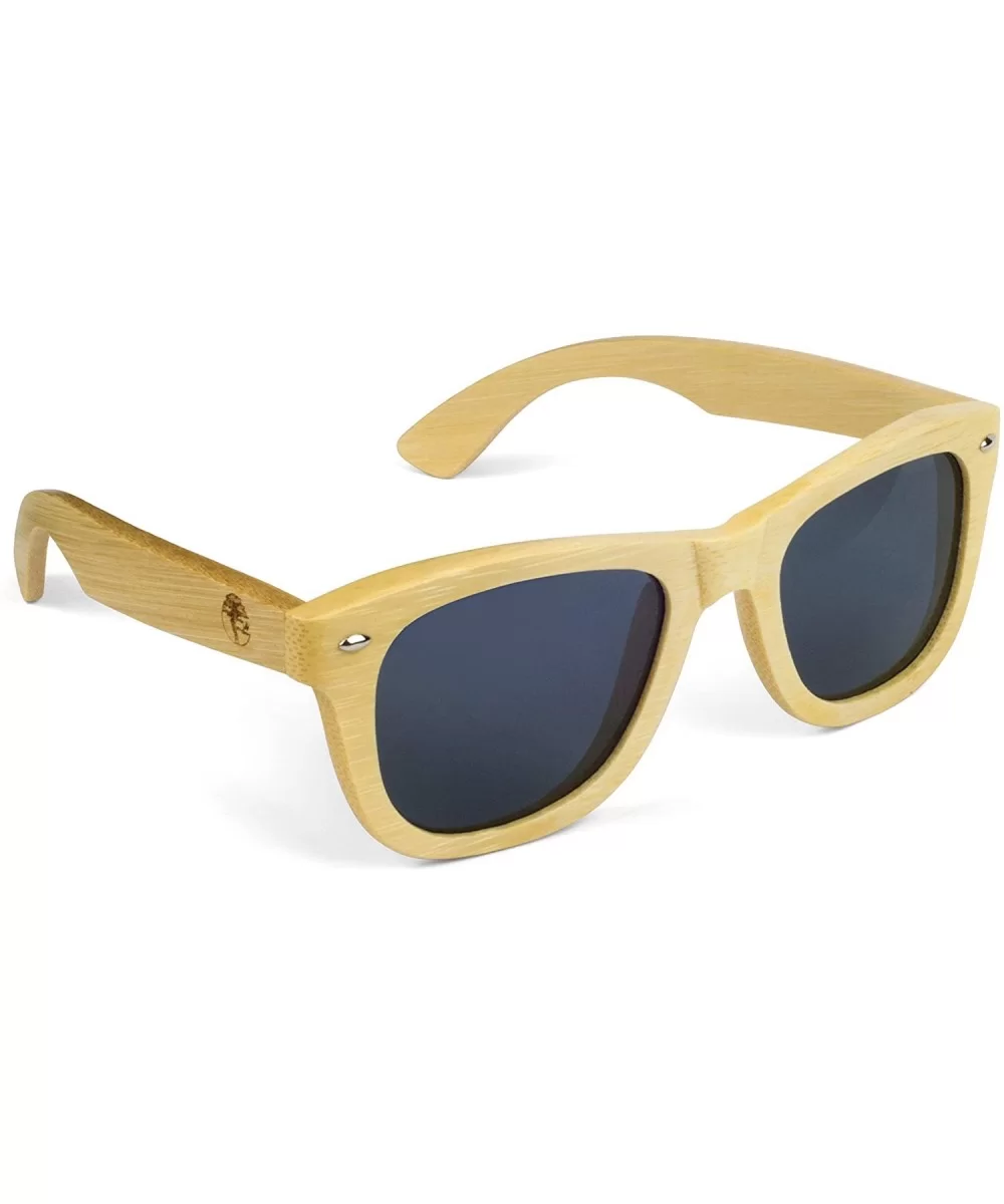 Real Solid Handmade Wooden Sunglasses for Men- Polarized Lenses with Gift Box - Bamboo - CI18S83WL36 $27.73 Rectangular