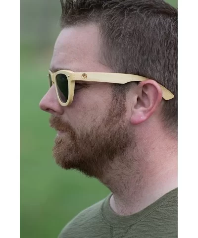 Real Solid Handmade Wooden Sunglasses for Men- Polarized Lenses with Gift Box - Bamboo - CI18S83WL36 $27.73 Rectangular