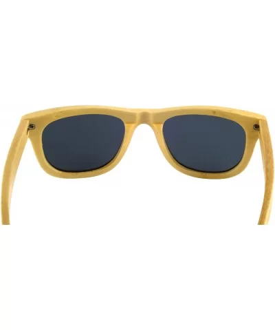 Real Solid Handmade Wooden Sunglasses for Men- Polarized Lenses with Gift Box - Bamboo - CI18S83WL36 $27.73 Rectangular