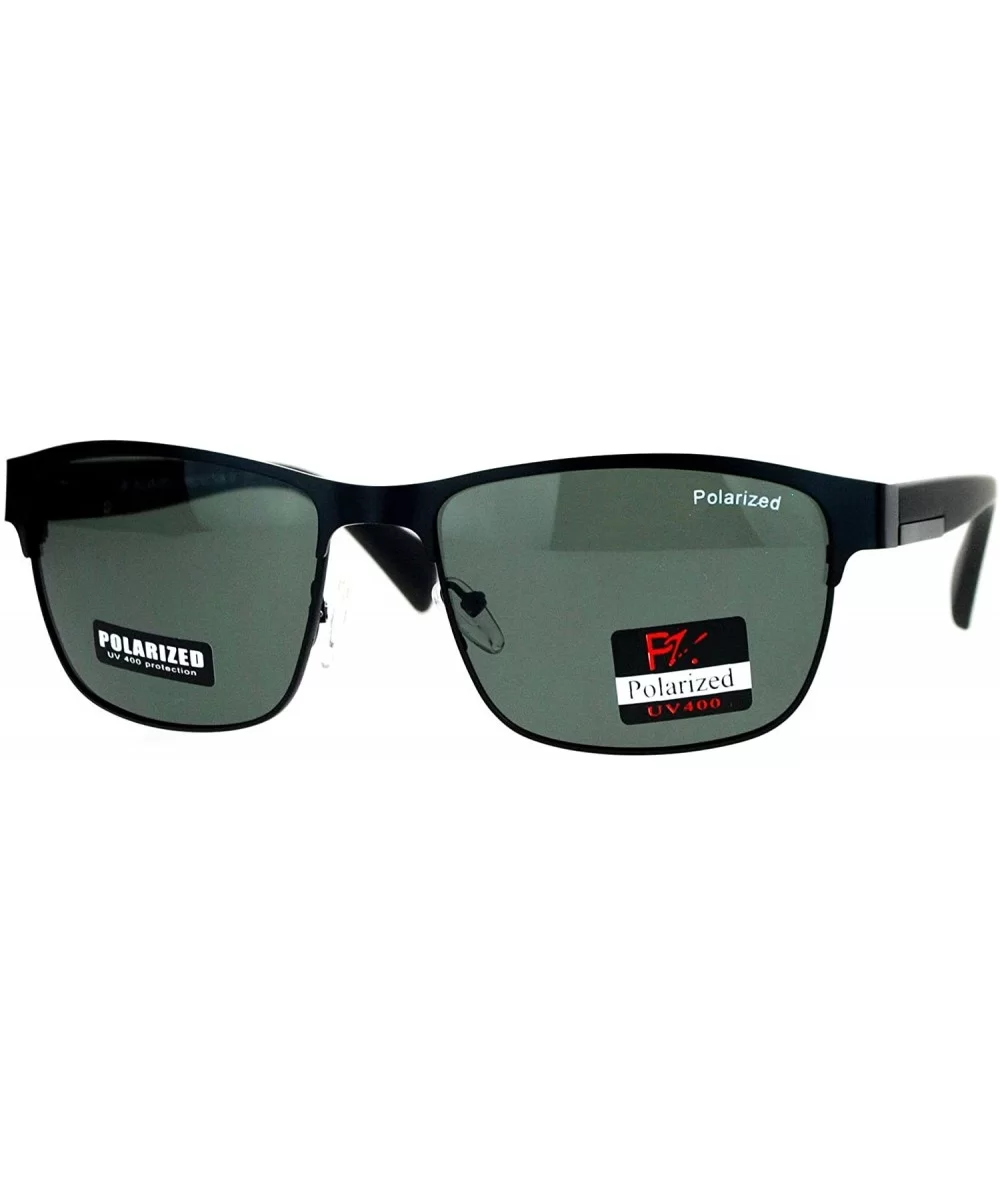 Pablo Zanetti Polarized Lens Sunglasses Unisex Fashion Square Frame - Black (Dark Green) - CJ189LKYXS2 $8.19 Square